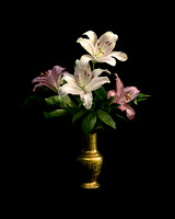 16x20.Bronze vase and lilies-